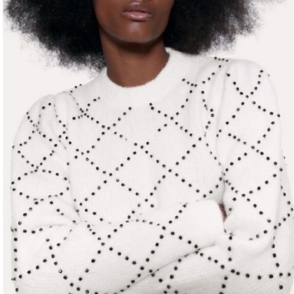 Zara beaded sweater M